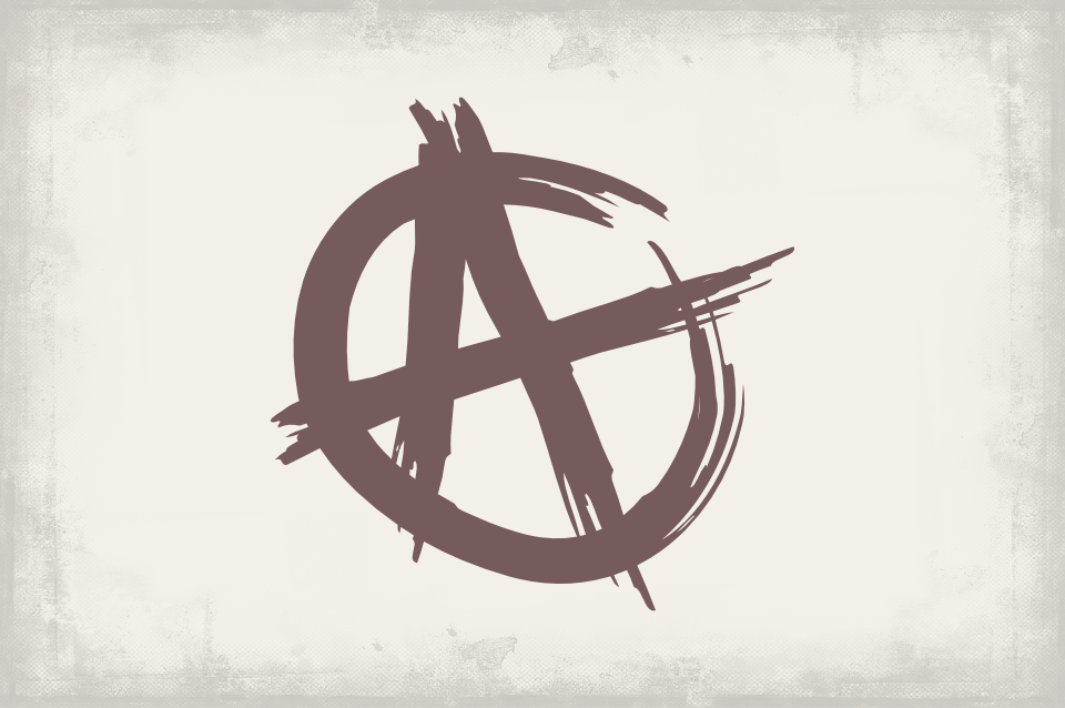 A painted anarchy symbol